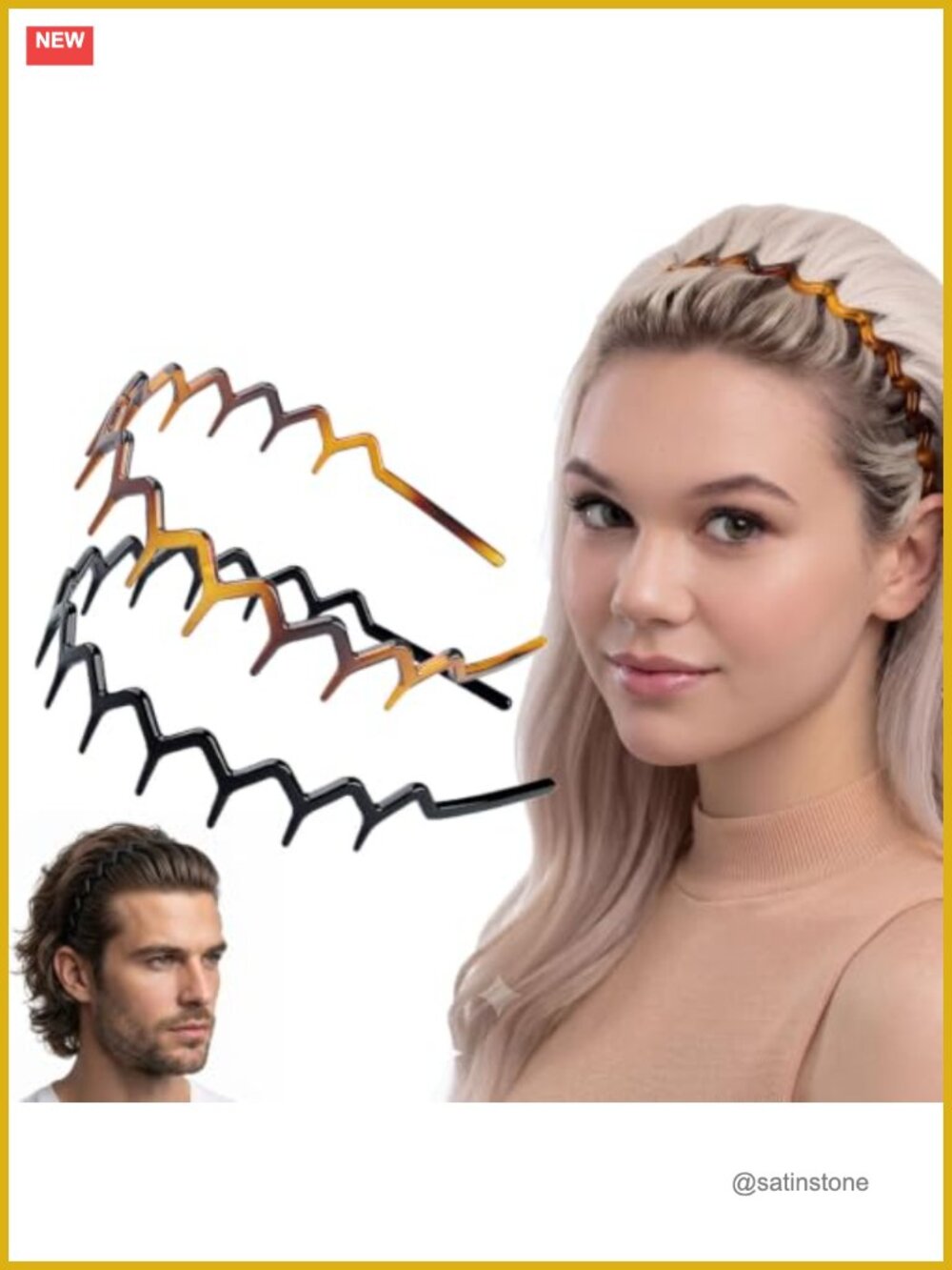 Zig Zag Headband Wide 2.5cm Plastic Hair Accessory